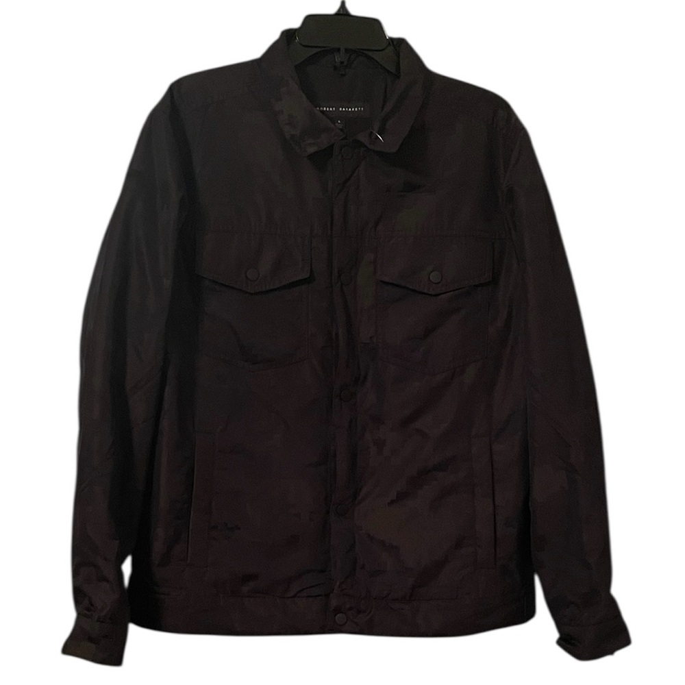 Robert Barakett Men’s Black Green Canning Camo Snap Button Closure Jacket Size L